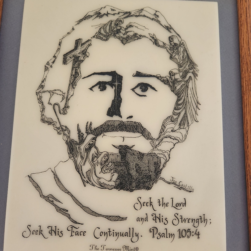 JOE CASTILLO Framed Etching "The Face of Christ"